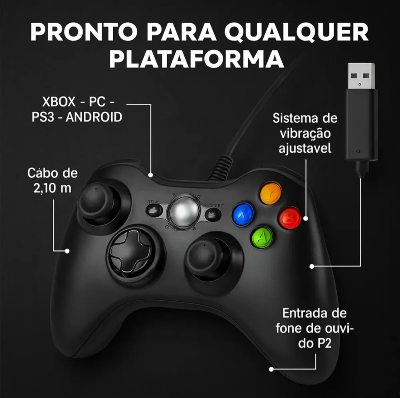 Controle Para Xbox 360 PC e Android 